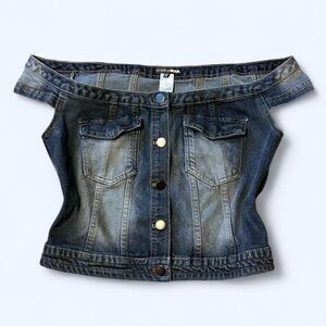 Denim Off the Shoulder Top by Fashion Nova!